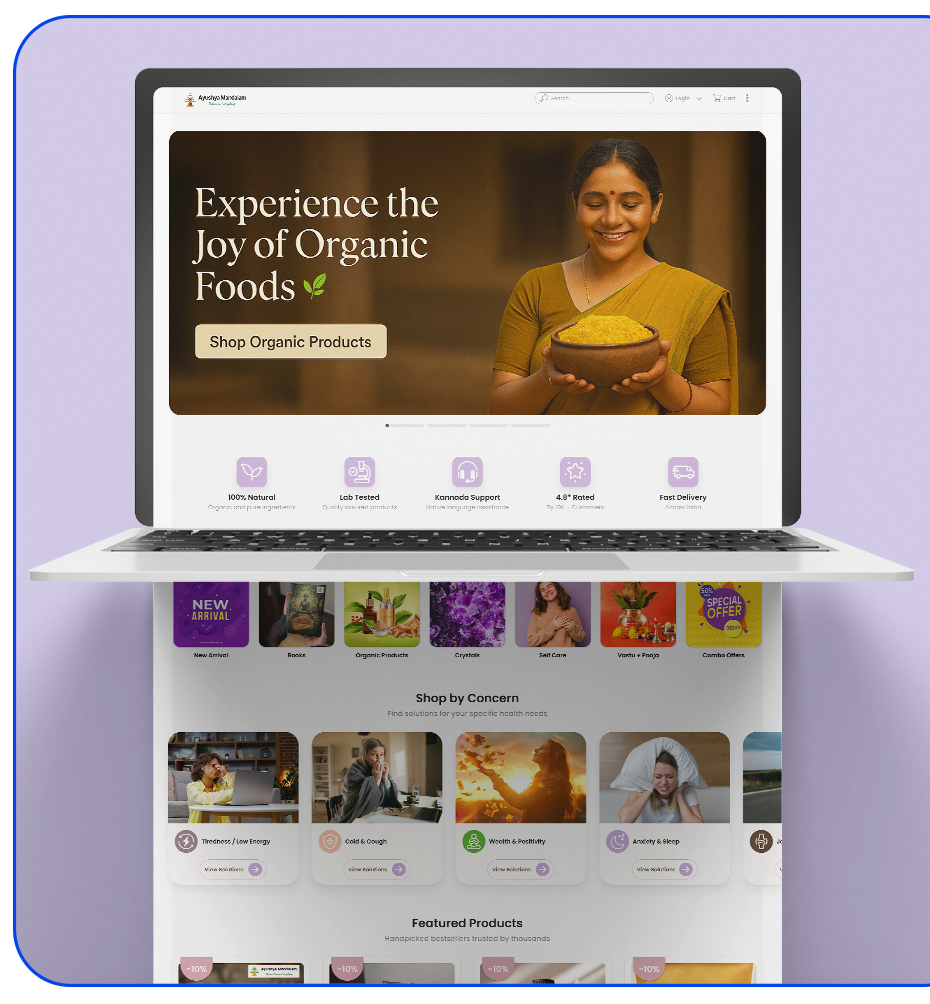 eCommerce Platform for Holistic Living – Ayushya Mandalam