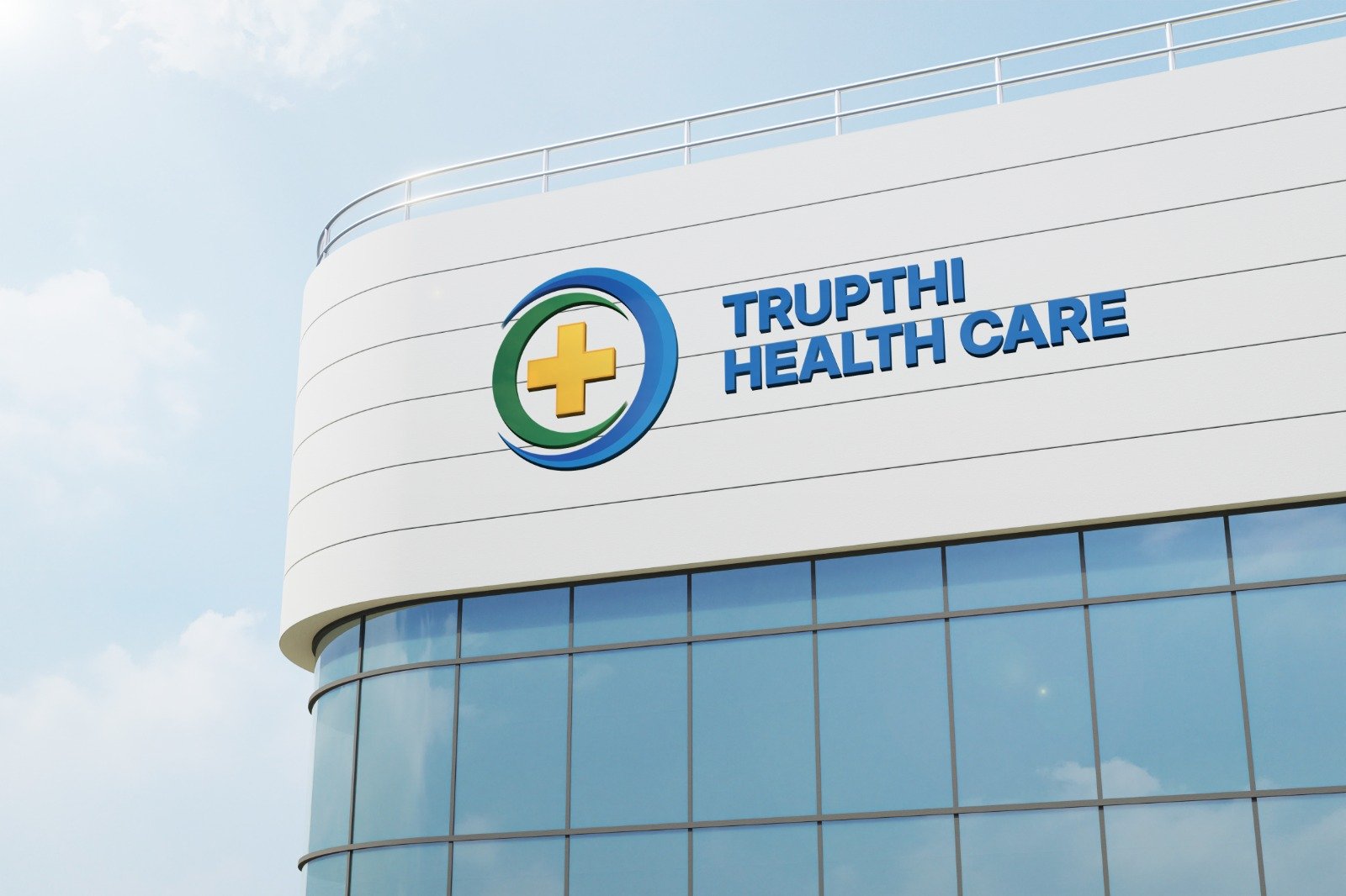 Trupthi Health Care logo on the building facade